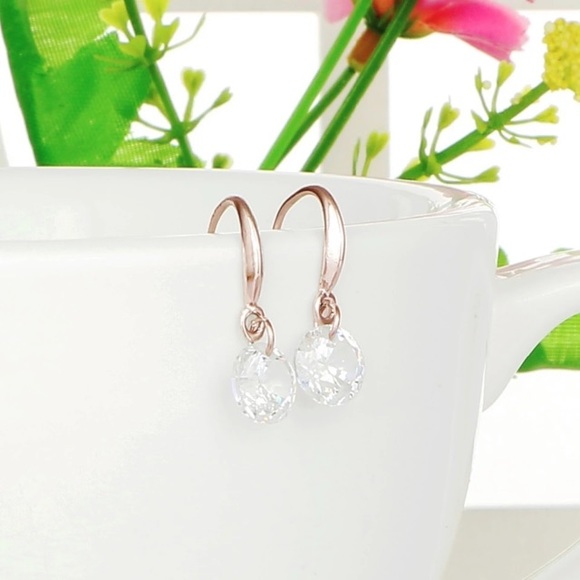 NEW!💙💎ROSE💗GOLD COLOR! CZ! DROPS!💎💙GORGEOUS! - Picture 2 of 6